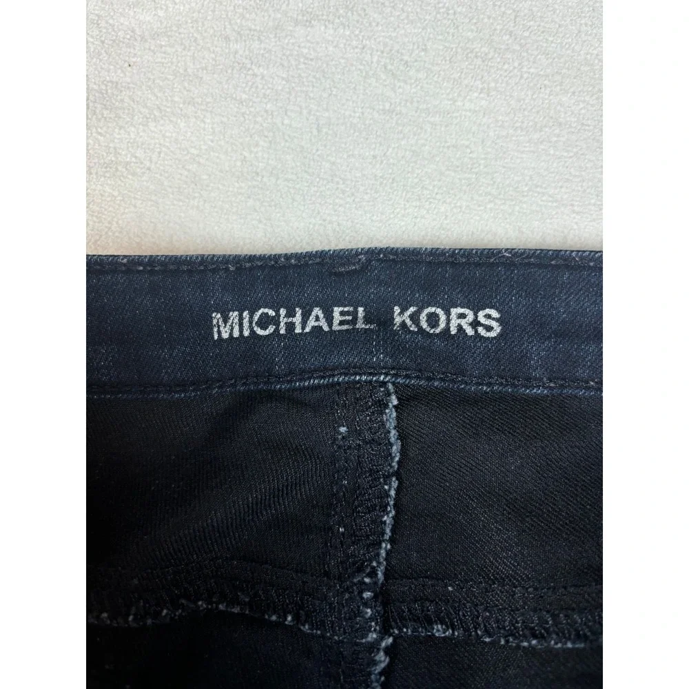 Michael Kors Womens Dark Wash Straight Leg Stretch Denim Jeans Size 14 Indigo - Picture 5 of 6